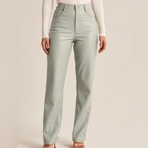 Abercrombie and Fitch Vegan Leather Curve Love 90s Straight Leg Pants